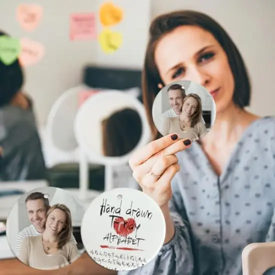 12 Pack Sublimation Ceramic Ornaments Sublimation Ornament Blanks Bulk Ceramic Discs Ornament for Heat Press Printing White Round Porcelain Ornament Personalized Xmas Tree Ornament (White) {3}