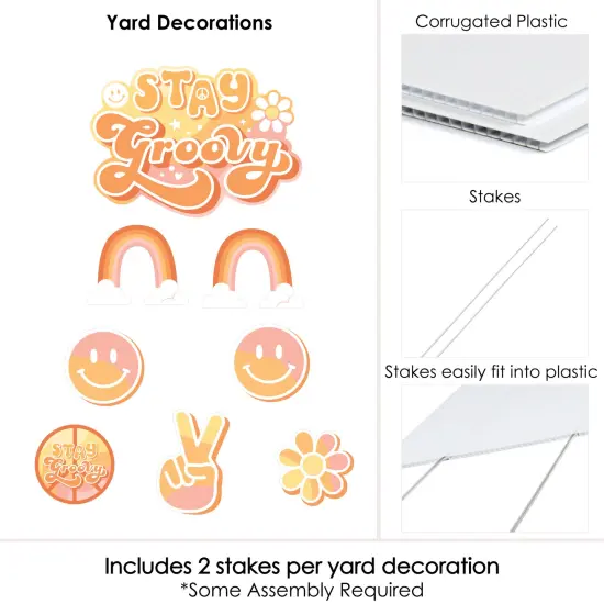 Big Dot of Happiness Stay Groovy - Yard Sign and Outdoor Lawn Decorations - Boho Hippie Party Yard Signs - Set of 8 {5}