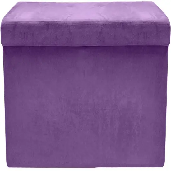 Sorbus Storage Bench Chest Collapsible Folding Bench Purple {6}