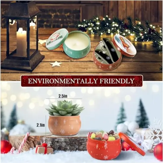6 PackChristmas Scented Candles Gifts for Women, Scented Candles Gift Set, Natural Soy Wax Xmas Aromatherapy Scented Candles, Tin Jar Candles for Stress Relief {5}