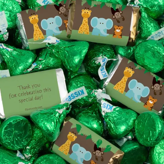 130 pcs Jungle Safari Baby Shower Candy Hershey's Chocolate Mix (1.65 lb) - By Just Candy {1}