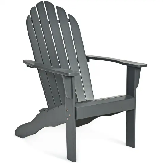Wooden Outdoor Lounge Chair with Ergonomic Design for Yard and Garden Grey {1}