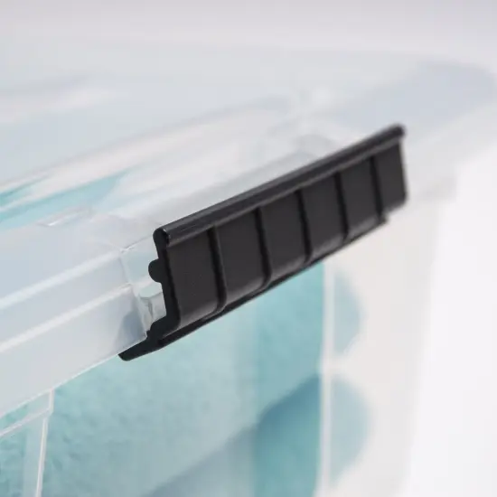 IRIS USA 6 Pack 12qt Clear View Plastic Storage Bin with Lid and Secure Latching Buckles {7}