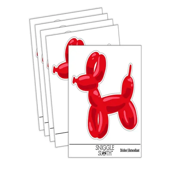 Balloon Animal Dog Waterproof Vinyl Phone Tablet Laptop Water Bottle Sticker Set - 5 Pack {2}