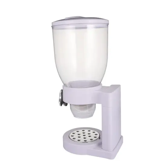 Dual Control Airtight Double Cereal Dispenser Dry Food Storage Container White(single) {1}