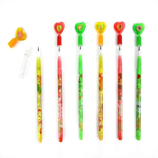 TINYMILLS Woodland Animals Multi Point Stackable Pencil with Eraser for Party Favors Cute Forest Creatures {3}