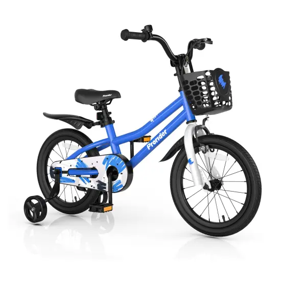 16 Inch Kid's Bike with Removable Training Wheels Blue {2}