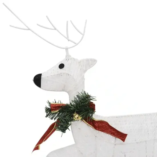White Reindeer & Sleigh Christmas Decoration with 60 LEDs {3}