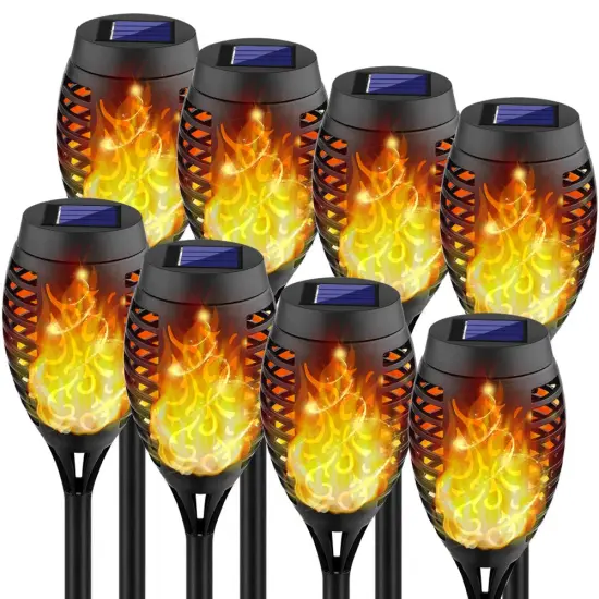 8 Pieces Solar Outdoor Lights, Solar Torch Light with Flickering Flame, Waterproof Solar Garden Lights, Outdoor Decorations for Patio Yard {1}