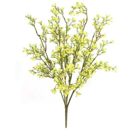 22-Inch Mini Yellow Flower Bush with 14 Sprays - 12-Pack, Lifelike Floral Accents for Home D&eacute;cor & Seasonal Arrangements - Brighten Your Space, Floral Home by Artificial Flowers {1}