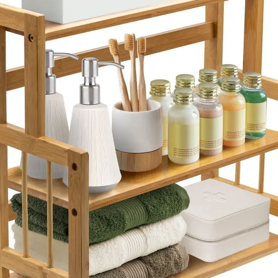 Sorbus 3-Tier Bamboo Kitchen Countertop Organizer - ideal for storage and display, stores your favorite spices, seasonings, and household items {4}