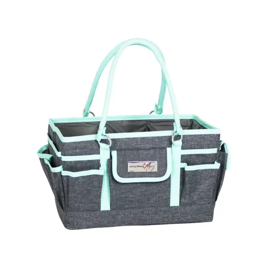 Deluxe Store & Tote Craft Organizer, Grey & Heather Teal {1}