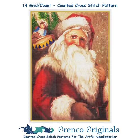 Father Christmas Santa Claus 89 Counted Cross Stitch Pattern {1}
