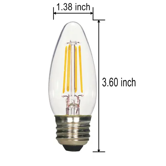 3PK - 4.5w B11 Candle LED 2700K Medium Base Non-Dimmable - 40w equiv Soft White {2}