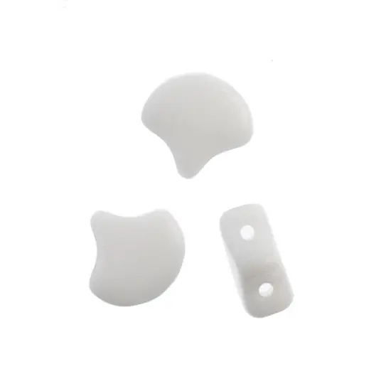 John Bead Czech Glass Opaque Ginko Beads, 50g Chalk White {2}
