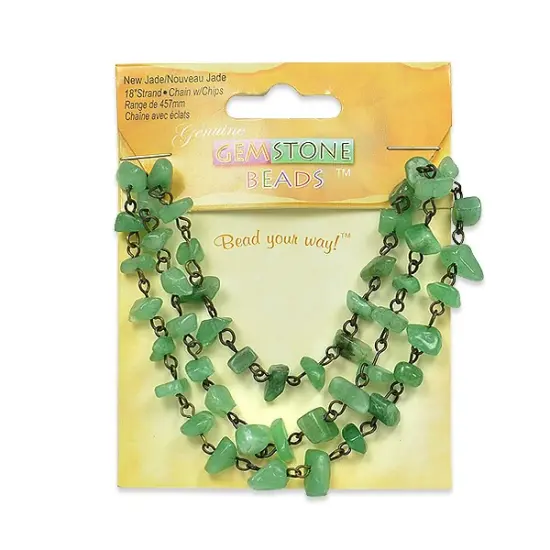 6 Packs of New Jade Chain with Chips - 18" Strand {1}