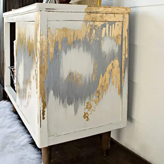 100 Gold Leaf Sheets,5.5" Gold Foil Paper for Arts Craft, Painting, Gilding, Slime, Nail Design, Furniture Decoration {4}