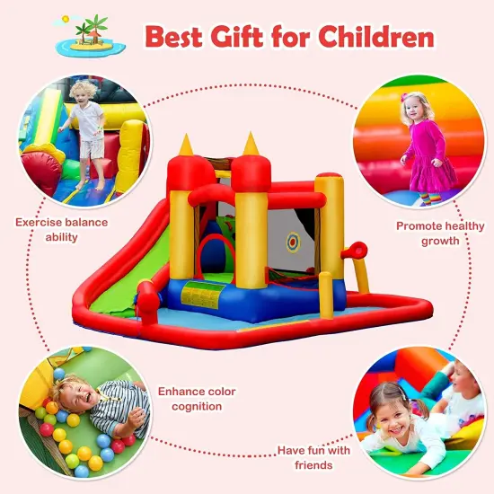 Inflatable Water Slide Jumper Bounce House with Ocean Ball without Blower {5}