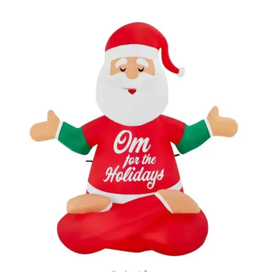 5' Gemmy Airblown Yoga Meditating Santa Claus Christmas Yard Decoration 880016 {1}