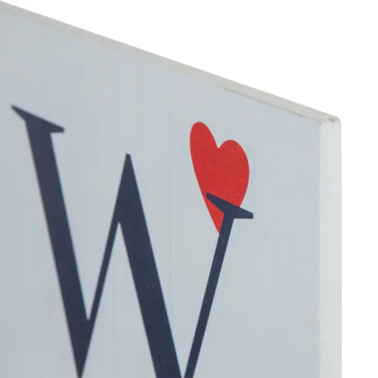 Northlight 38" Welcome Valentine's Day Wooden Porch Board Sign Decoration White {7}