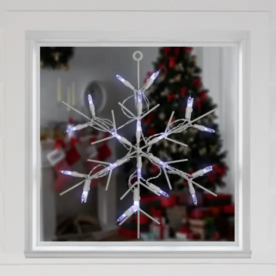 Northlight 13" White LED Lighted Snowflake Christmas Window Silhouette {3}