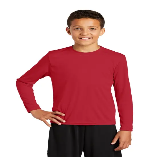 Sport-Tek&reg; Crew Neck Long Sleeve T-Shirt for Youth True red {1}