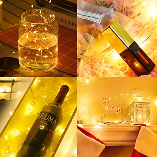 TingMiao Fairy Lights, 6 Pack Fairy Lights Battery Operated 7.2 ft 20 LED Mini String Lights Waterproof Copper Wire Firefly Starry Lights for Wedding Bedroom Party Christmas Decor(Warm White) {6}