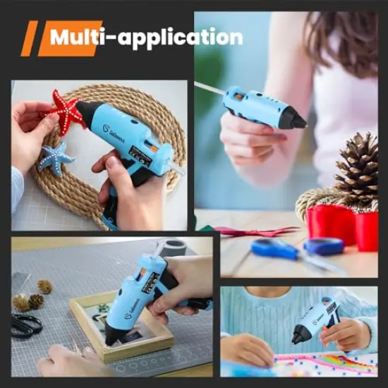 Cordless Hot Glue Gun, 15s Fast Preheating with 2Ah Built-in Battery Hot Melt Glue Gun, Smart Power-Off, Kit with 25 Pcs Premium Mini Glue Sticks and USB-C Charging Port {3}
