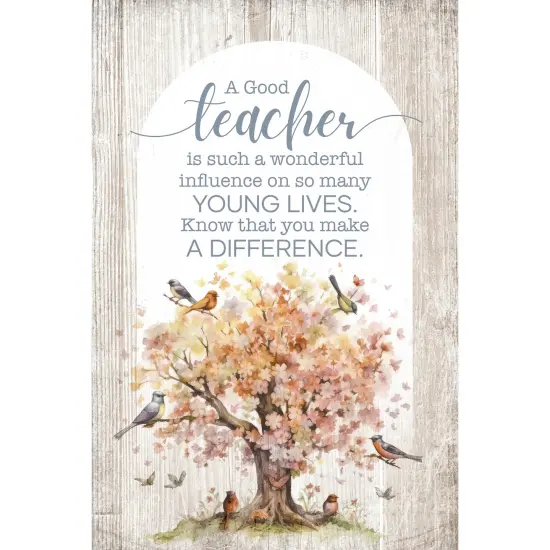 A Good Teacher Wood Plaque with Easel and Hook Wall Tabletop Art - 4 inches x 6 inches {1}