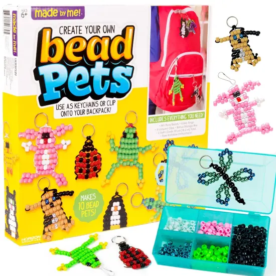 Create Your Own Bead Pets by Horizon Group Usa, Includes Over 600 Pony Beads, 6 Key Rings, Storage Box & Much More {2}
