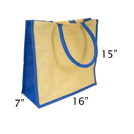 Pack of 5 Dakota Two Tone Gusset Jute Tote Bag Crafting Essential Green {3}