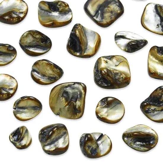 6 Packs of Chunky Tinted Shell Beads - Slate - 2 x 8" Strand {1}