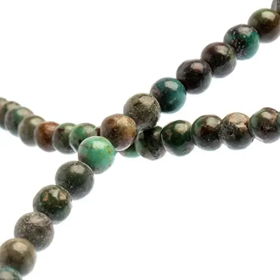Earth's Jewel Semi-Precious 4mm Turquoise Natural Round Strung Bead {2}