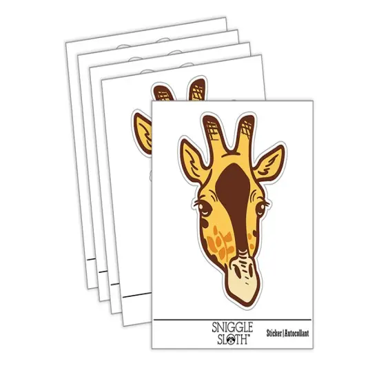 African Giraffe Head Waterproof Vinyl Phone Tablet Laptop Water Bottle Sticker Set - 5 Pack {2}