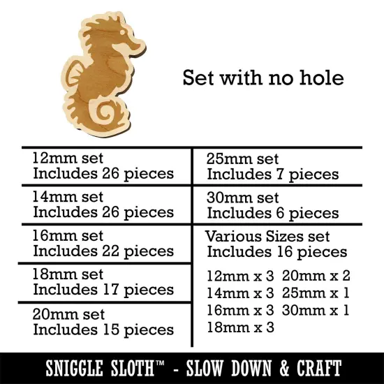 Seahorse Icon Mini Wood Shape Charms Jewelry DIY Craft {1}