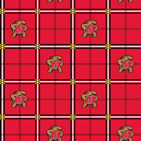 Sykel Enterprises-University of Maryland Flannel Fabric-Maryland Terps Plaid Cotton Flannel Fabric {1}