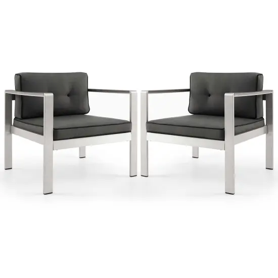 Costway Patio Aluminum Armchair Outdoor Single Sofa Chair with Cushions & Armrests Lawn {2}