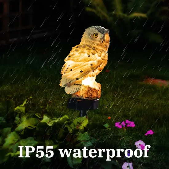 Garden Solar Light Outdoor Decor, Resin Owl Solar LED Light with Stake, Animal Waterproof Light for Flower Fence Lawn Passage Walkway Courtyard Party Decoration, Owl {5}