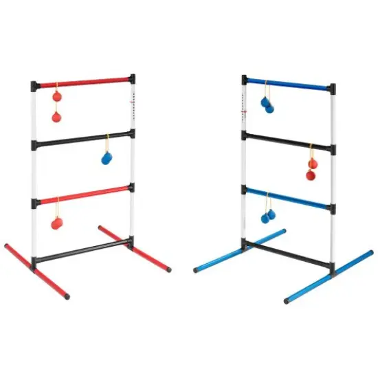 Classic Ladder Ball Game Set with Portable PVC Frame and Storage Bag for Indoor Outdoor Fun {3}
