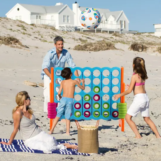 Costway Jumbo 4-to-Score 4 in A Row Giant Game Set Indoor Outdoor Kids Adults Family Fun {5}