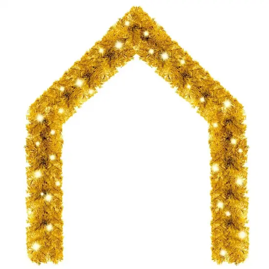 33 ft Gold Christmas Garland with LED Lights {3}