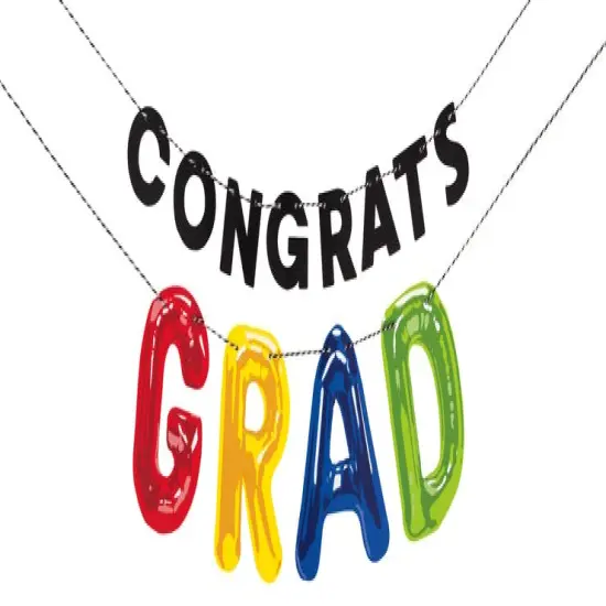 Congrats Letter Balloon Grad Paper Letter Banner {2}