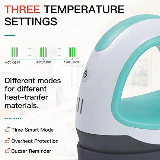 Heat Press Small Heat Press Machine for T Shirts, Small Heat Press Iron Press for Heating Transfer(Mint Green) {4}