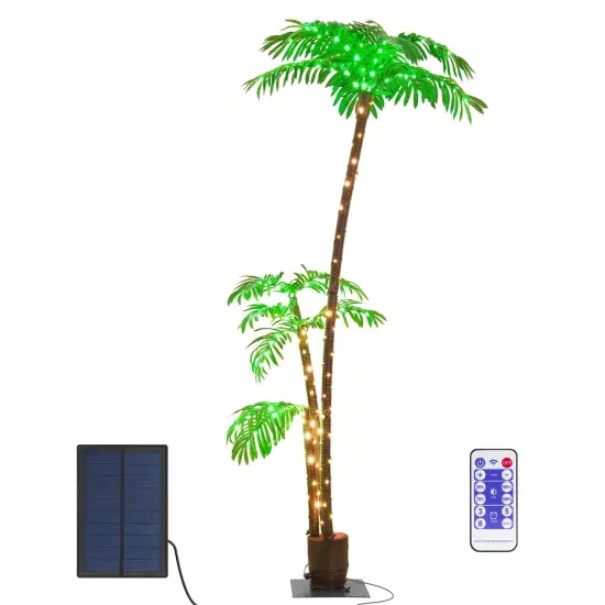 6FT Solar Lighted Palm Tree for Outdoor Christmas Decor {2}