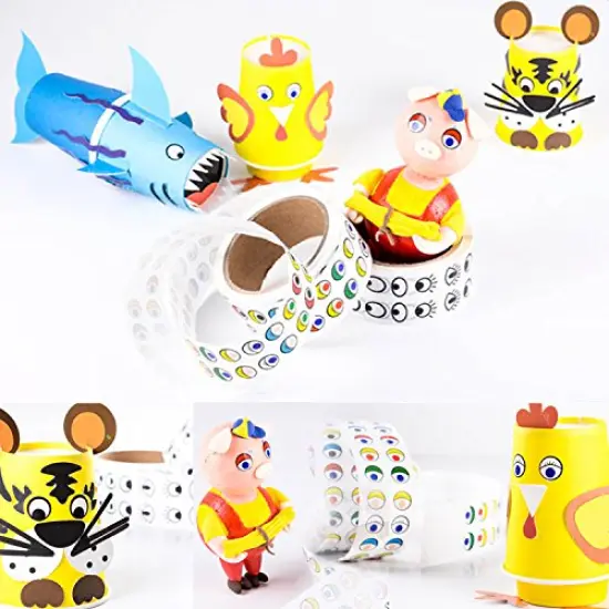 2000 Pieces Per Roll Black White Eye Stickers Labels {3}