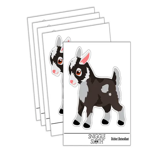 Cute Baby Goat Waterproof Vinyl Phone Tablet Laptop Water Bottle Sticker Set - 5 Pack {2}