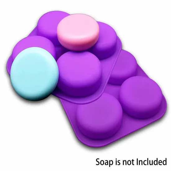 2 Pcs Glossy Silicone Round Shaped Soap Molds {1}