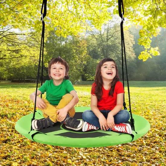 2-in-1 40 Inch Kids Hanging Chair Detachable Swing Tent Set Green {3}