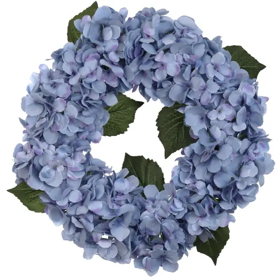 18" Blue Artificial Hydrangea Wreaths - 2-Pack, Silk Flowers with Grapevine Rings - Perfect for Doors, Walls - Elegant Year-Round Decor, Floral Home by Artificial Flowers {1}