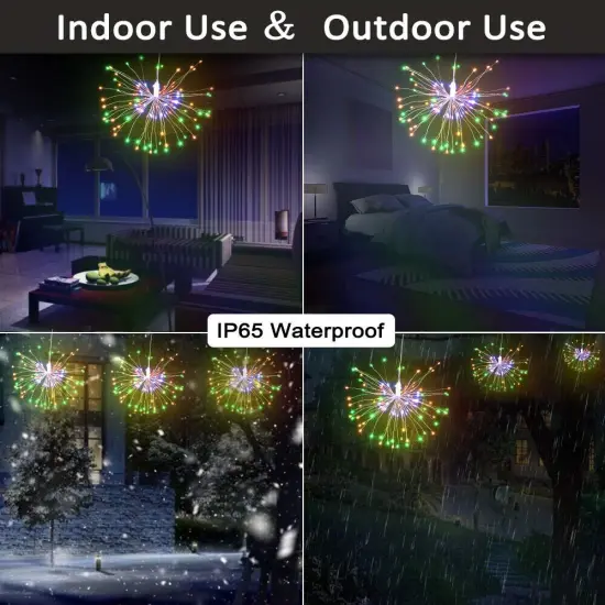 Firework LED String Lights - 8 Modes Remote Control Warm white {3}